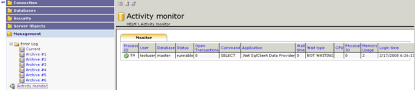 myLittleAdmin Activity Monitor