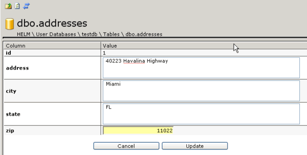 myLittleAdmin Row Editor